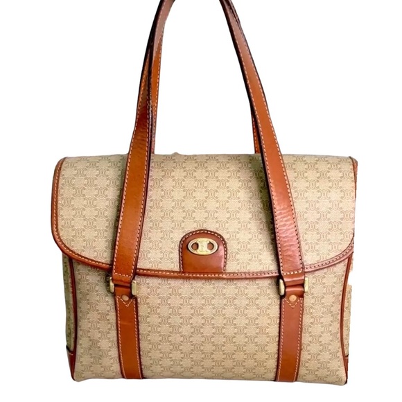 CELINE Vintage Macadam Top handle Bag with COA - Picture 12 of 17